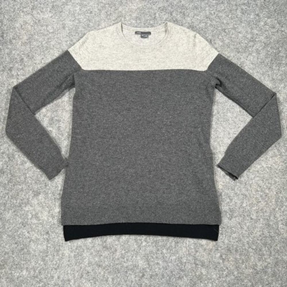 Vince Sweater Womens XS Gray Black Colorblock Cashmere Crewneck Pullover Knit